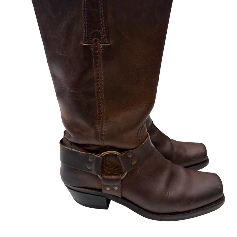 Frye Brown Leather Combat Boots - Picture 2 of 13